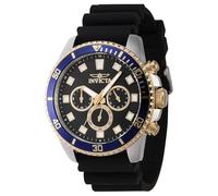 Invicta Pro Diver 46121 Men's Watch - Waterproof - Analogue - Quartz Movement - Stainless Steel with Black dial - 45mm