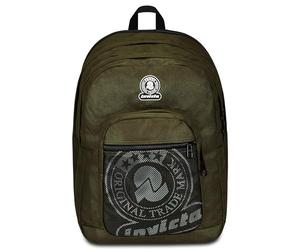 Invicta School Backpack Dial Full Space Solid, Green, Double Compartment Backpack with Expandable Strap, PC Pocket, Bottle Pocket and Pocket with Organizer, Travel Backpack, green, Taglia unica,