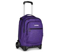 Invicta School Trolley Plug Shine, Purple, 34 L, Glitter Effect, Double Compartment, Cross-over System, Equipped Pocket, Computer Compartment, Bottle Pocket, Middle and High School, Girl