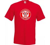 Invicta Screen Printers Brentford The Bees Est. 1889 Football T-Shirt Unisex Adult Cotton Roundel Top (UK, Alpha, S, Regular, Regular, red)