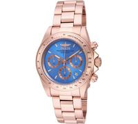 Invicta Speedway Unisex Quartz Watch with Light Blue Dial Chronograph Display and Rose Gold Plated Stainless Steel Bracelet in Rose Gold Plated Stainless Steel Case 16658