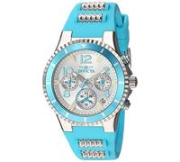 Invicta Women's 'BLU' Quartz Stainless Steel and Silicone Casual Watch, Color:Blue (Model: 24191)