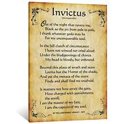 Invictus Poem Quotes Wall Art Canvas Inspirational Poster Motivational Pictures Print William Ernest Henley Poetry Paintings Decor Artwork Wall Art Boys Room Decor Canvas Posters Prints Oil Painting F