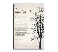 Invictus Poem Wall Art Framed Canvas Inspirational Quotes Poster Vintage Verse Art Pictures Prints Modern Painting Poetry Artwork Motivational Wall Decor Wall Art Boys Room Decor Canvas Posters Prints