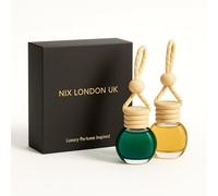 Invictus & Tobacco Oak Car Air Freshener Gift Set for Men - Perfume-Inspired Diffusers | Long-Lasting Sporty & Woody Scents | For Daily Drives | Refillable Luxury Car Fragrance Oils by NIX LONDON UK