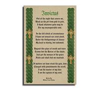 Invictus, Victorian Poem Celtic Knots And Crosses Poster Poster Decorative Painting Canvas Wall Art Living Room Posters Bedroom Painting 12x18inch(30x45cm)