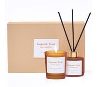 Invigorate Scents Candle Gift Set for Women & Men | Marrakech Myrrh & Tonka | Soy Wax, 20hrs Burn Time, 1 Month Diffuser Aroma | Candle & Diffuser Gift Set | Presents for Women | Gifts for Her
