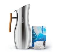 Invigorated Alkaline Water Filter Jug - Purifies & Enhances pH - Includes Long Life Filter - Ionized Water - 64oz Glass Jug