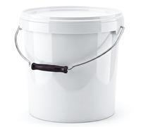 Invigortex 10 Litre White Food-Grade Plastic Bucket with Lid and Wire Roller Handle - Heavy-Duty Polypropylene Pail - Double Lock Tamper-Evident Security (1)