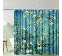 INVIN ART Bathroom Shower Curtain Set with Hooks,Almond Blossom by Van Gogh,Home Art Paintings Pictures for Bathroom