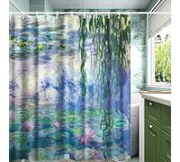 INVIN ART Claude Monet Water Lilies Shower Curtain Impressionist Bathroom