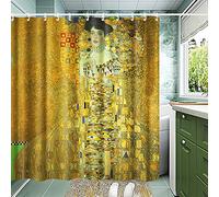 INVIN ART Bathroom Shower Curtain Set with Hooks,Adele Bloch Bauer(Woman in Gold) by Klimt,Home Art Paintings Pictures for Bathroom