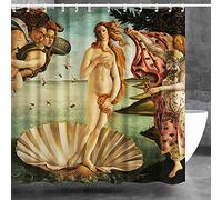 INVIN ART Sandro Botticelli Venus Birth Shower Curtain with Hooks