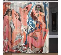 INVIN ART Shower Curtain Set with Hooks,Les Demoiselles d'Avignon by Pablo Picasso,Home Art Paintings Pictures for Bathroom