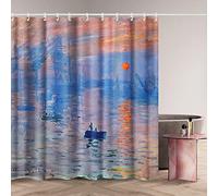 INVIN ART Shower Curtain with Hooks 70"x72" Sunrise Print
