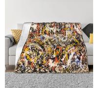 INVIN ART Soft Flannel Blanket, Famous Art Print Throw Blanket- Convergence, 1952 by Jackson Pollock for Sofa Couch Bed Room, Art Gift for Christmas Birthday