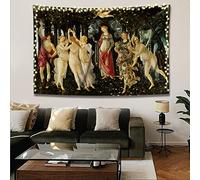 INVIN ART Tapestry Wall Hanging Art Home Decor, La Primavera Allegory of Spring 1482 by Sandro Botticelli Art Print Painting for Living Room Bedroom Bathroom Dorm