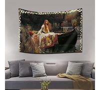 INVIN ART Tapestry Wall Hanging Art Home Decor, The Lady of Shalott in Boat by John William Waterhouse Art Print Painting for Living Room Bedroom Bathroom Dorm