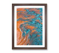 Invincible Abstract Framed Wall Art Print A2 Walnut