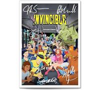 Invincible Cast Signed Autograph A4 Poster Photo Print Prime Video TV Show Season Series Framed Boxset Memorabilia Gift Steven Yeun (Invincible 4, A4 Print (Unframed))