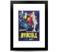 Invincible Cast Signed Autograph Poster Photo Print Framed Memorabilia Tv Show Series Season Gift Steven Yeun Sandra Oh J. K. Simmons (Season 4, A4 Framed (Black Frame))