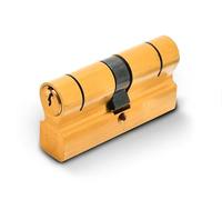 Invincible Euro Double Cylinder TS007 3 Star British Standard Anti Snap High Security Euro Profile Door Lock Barrel for uPVC Composite Wooden Doors (Brass, 40/40)