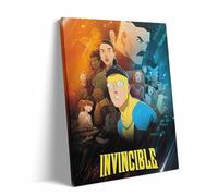 Invincible Hero Canvas Wall Art, Abstract Superhero Portrait Print Poster, Graphic Novel Framed Wall Aesthetic Artwork Painting for Game Room, Bedroom, Office or Fan Decor 8x10inch