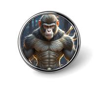 Invincible Monkey Round Lapel Pins Backpack Pin Cute Brooch Decoration Brooches for Women Men Fashion Button Badges for Hat Backpacks Purses Jackets Shirt Suit