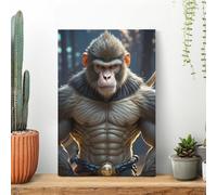 Invincible Monkey Wall Art for Living Room Modern Canvas Framed Prints Paintings Artwork for Walls, Minimalist Abstract Art Pictures for Hallway, Office Wall Decor 08x12inch(20x30cm)