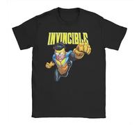 Invincible T Shirt Summer Comic Anime Pure Cotton T-Shirts Black L
