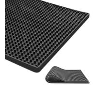 Invinton Large Bar Mat for Countertop, 12X24'' & 16X28'', Thicker Rubber, Non-slip, Easy to Clean, Black, Solid