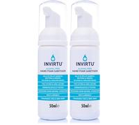 INVIRTU Alcohol Free Antibacterial Hand Sanitiser Foam (50ml) - Kills 99.9% Of Bacteria & Viruses - Great Hand Sanitiser For Travel & Festivals - Non- Scented Disinfectant - Kind To Skin (Pack of 2)