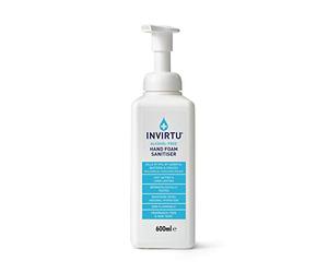 INVIRTU Alcohol Free Hand Sanitiser Foam 600ml - Non-Scented Hand Cleansing Foam - Family Size - Gentle on Skin