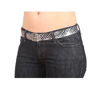 Invisibelt Original Lay Flat Invisible 1.25" Women's Belt - All Belt No Bulk, Silver Zebra, Standard (0-14)