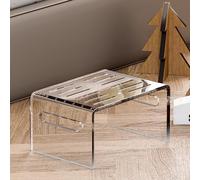 invisibiliter Acrylic Step Stool, Non-Slip Step Stool with Handles for Adults and Kids, Clear Step Stools for Potty Training Aid, Clear Acrylic Foot Stool for Bathroom, Bedroom, Kitchen