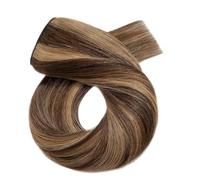 Invisible 16-26 Inch Clip In Human Hair Extensions One Piece with 5 Clips Brazilian Blonde Straight Hair Extensions(P4-27 HL,18inches)