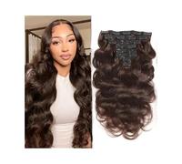 Invisible #4 Chocolate Brown Body Wave Hair Clip in Hair Extensions 8pcs 120G Clip In Hair Extensions Real Human Hair Hair Extensions(24inches)