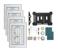 Invisible Actuator with Tiled Push Plate with Magnetic Attachment for Geberit Sigma all (20/30/50) Tiled Toilet Actuator, Toilet Drain Plate, 4 Stickers with Black Pattern