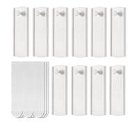 Invisible Adhesive Picture Hanger, Wanfoou 10 Picture Hangers, 12 Large Removable Adhesive Strips, Large Universal Frame Hanger, Damage Free Picture Hanging Hooks Heavy Duty, No Nails Picture Hooks
