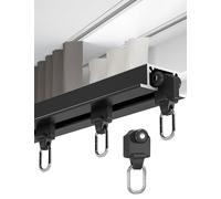 Invisible Aluminum Ceiling Track for Room Dividers, ains, and s - Ceiling-Mounted Rail System for Bedroom, Balcony, Office & Hotel (Black, 2 Wheels) - Sk & Modern Design