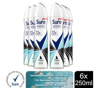 (Invisible Aqua-6PK) Sure Women 72H Nonstop Protection Deodorant