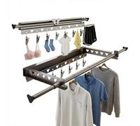 Invisible Balcony Laundry Hanger, Concealed Foldable Garment Drying Rack, Wall Mounted Retractable Clothes Airer, Lightweight