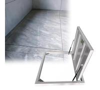 Invisible Basement Floor Hatch Door - Emergency Escape Access with Suction Cup Opener & Handles Custom Recessed Cover for Crawl Space 40x20 Inch Tiled Design