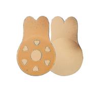Invisible Bra, Reusable Adhesive Nipple Covers, Invisible Silicone Nipple Covers (2 Pairs, Nude Color)
