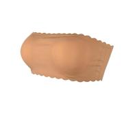 Invisible Bra Women's Ultra Thin Silicone Non-Slip Underwear Seamless Strapless Wave Edge Tube Top Bra Off-The-Shoulder Dress Lingerie(L,Beige_ONE Size)