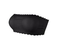 Invisible Bra Women's Ultra Thin Silicone Non-Slip Underwear Seamless Strapless Wave Edge Tube Top Bra Off-The-Shoulder Dress Lingerie(M,Black_ONE Size)