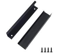 Invisible Cabinet Pulls 2 Pcs Kitchen Door Handle Furniture Handles Modern Cupboard Handles Aluminum Alloy Drawer Handle with Screws Wardrobe Handles for Home Bathroom (Hole Distance:96mm)