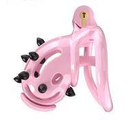 Invisible Cage Men's Practice Cage (Flat Ring) with Removable Silicone Spikes to Guard Your Innocence and Secrets (UKA170) (Black, D7P)