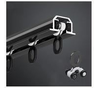 Invisible Ceiling Curtain Track 1.4mm HeavyDuty Curtain Rod Room Divider for Windows Living Room Bedroom Black 250cm (8.2ft) 2 x 125cm