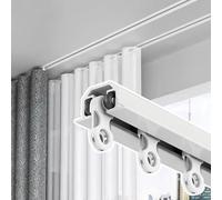 Invisible Ceiling Curtain Track - 3ft Recessed Aluminum Nano-Silence Room Divider for Living Room & Bedroom - Sleek White Design for Modern Home Décor